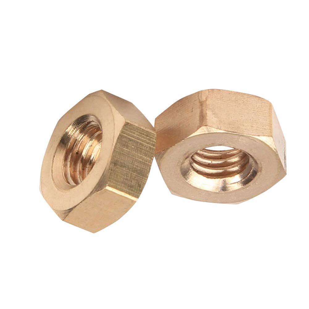 Xiedeai 5 Pcs M16 Hexagon Head Lock Nuts - Brass Hex Lock Nut Metric Thread Hardware Fasteners Tools