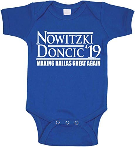 WB SHIRTS Blue Dallas Dirk Doncic 19" Baby 1 Piece