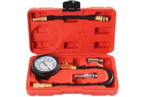 Shankly Engine Compression Tester Automotive Fuel Pressure Tester Kit, Engine Compression Gauges Tool 1000 PSI with Cylinder Compression Tester Hose and 14mm/18mmSolid Short Adapter