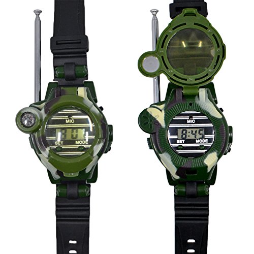 Kids Walkie Talkies Watch Walky Talky Set Camo Outdoor Army Toys 150 Meters Long Range Two Way Radios for Children Gifts Camouflage Watch 7 in 1 (2 PACK) - Thumbnail 3