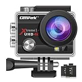 Campark ACT74 Action Camera 16MP 4K WiFi Underwater Photography Cameras 170 Degree Ultra Wide Angle Lens with 2 Pcs Rechargeable Batteries and Mounting Accessories Kits