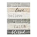 P. Graham Dunn Grateful Love Believe Thankful Faith Blessed Grey 17 x 24 Inch Solid Pine Wood Skid Wall Plaque Sign