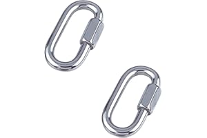 3.5 Inch Stainless Steel Chain Quick Links, M10 3/8" Locking Carabiners, Chain Hooks, Twist Key Ring Screw Chain Link, 2310 L