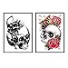 si ying Temporary Tattoos Arm Sticker Roses, 8 Sheets Skulls Art Arm Sticker Body Waterproof Tattoo