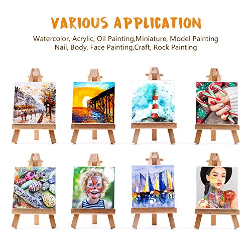 12 Pieces Paint Brushes, Atmoko Painting Brush Set with 2 Palettes for Watercolor, Acrylic & Oil Paintings, Perfect for Painting Canvas, Ceramic, Clay, Wood & Models, Great Gift for Kids, Artists