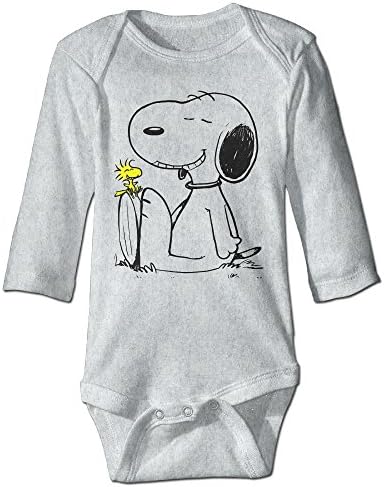 Peanuts Snoopy Sleeping Cool For Baby Climbing Long Sleeved Clothing Ash