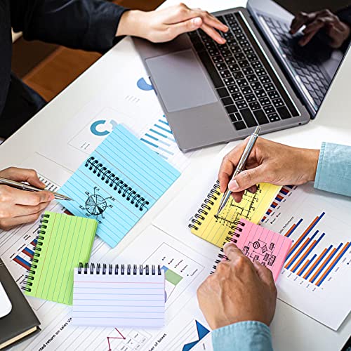 Koogel 500 Pieces Multicolor Index Cards, 5x3.4 Inches Ruled Index Flash Cards Record Revision Note Paper with Spiral Assorted Colors for School Office Household Memory Learning Taking To Do List