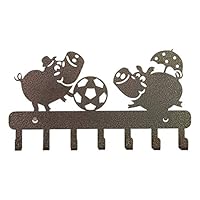 Sehaz Artworks Decorative Metal Wall Hooks for Keys | 7 Hook Bad_Piggies Wall Rack | Hooks Rack/Holder for Kitchen Utensil | Wall Mounted Key Holder Key Rack Key Hanger | Bathroom Towel Hooks