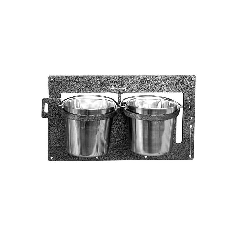 ActiveDogs Aluminum Swinging Double Diner Dog Kennel Door Feeder