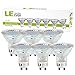 LE GU10 LED Light Bulbs, Non Dimmable, 50W Halogen Bulb Equivalent, 2700K Soft Warm White, 3 Watt 350lm, 120 Degree Flood Beam Angle, LED Bulb Replacement for Recessed Lighting Fixture, Pack of 6