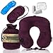Ultra Comfortable Inflatable Travel Pillow – Portable, Lightweight, Super Compact Neck Support for Airplane, Car, and Train + FREE Travel Accessories Pack – Eye Mask and Ear Plugs (Royal purple)