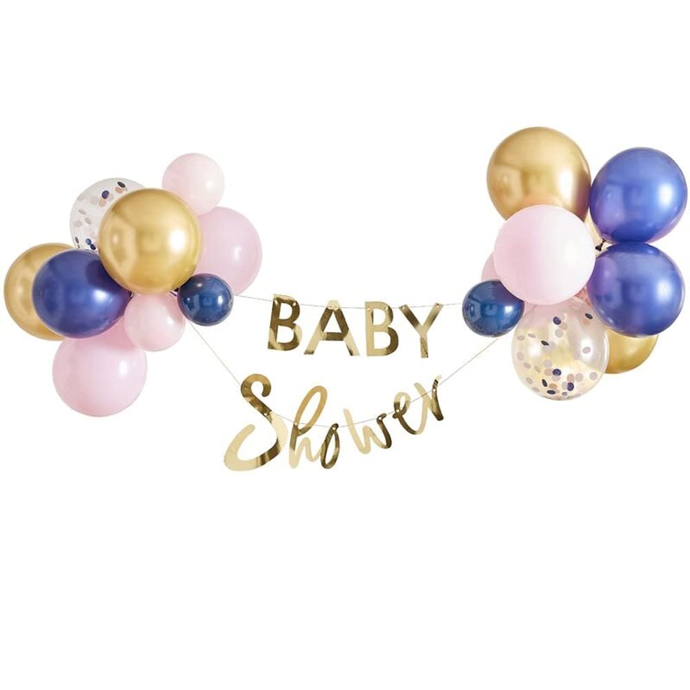 Ginger Ray Gold Baby Shower Banner and Balloon Decoration - Gender Reveal — image 1