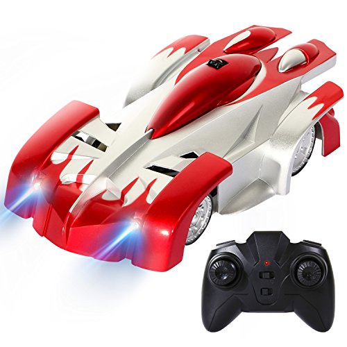 SGILE 4CH Remote Control RC Car for Christmas Gifts Toy, Wall Climbing Climber Rocket Toy Car Racer, Gift for Kids children boys,Red