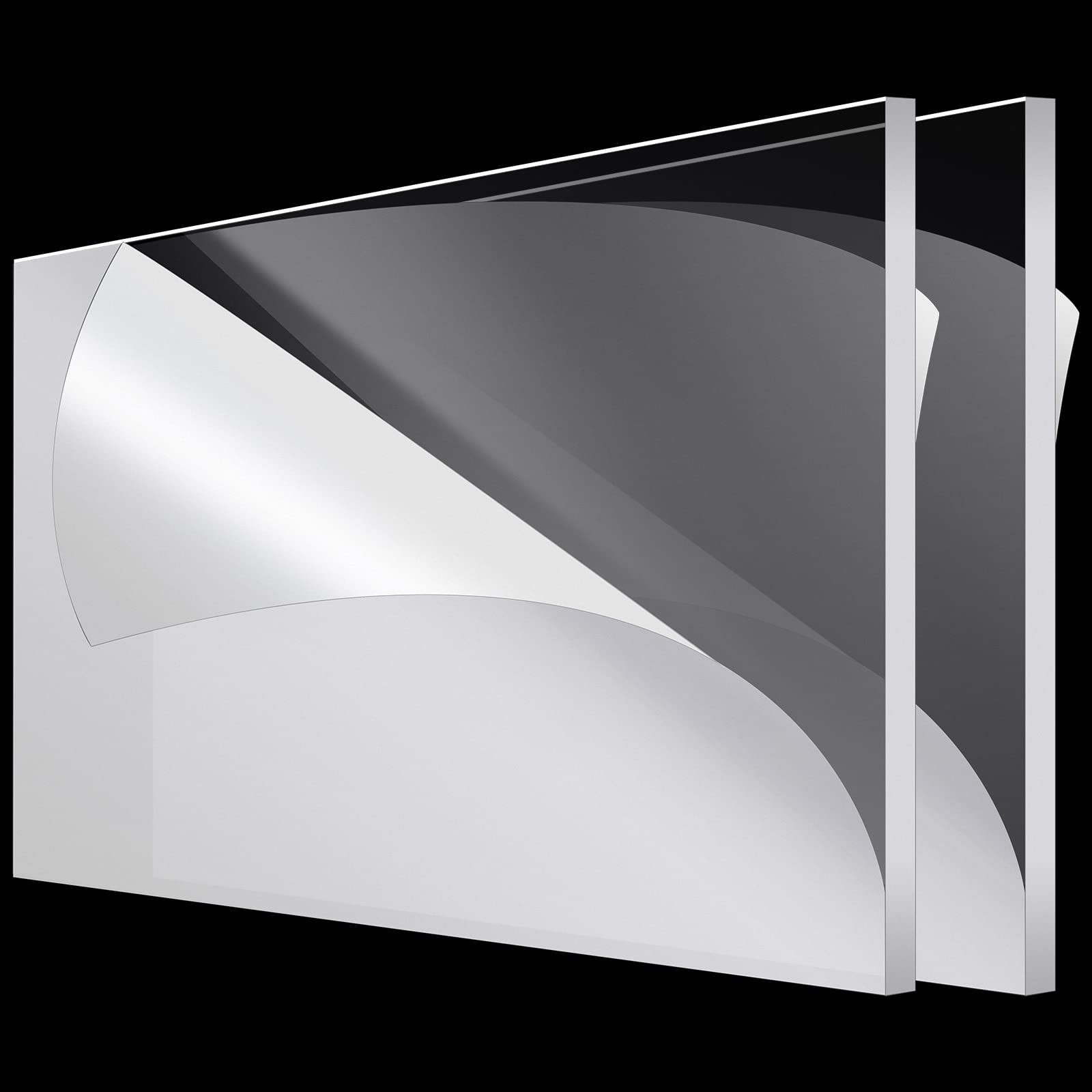 Photo 1 of Roowest 2 Pcs Clear Acrylic Sheets Transparent Plastic Panels Cast Acrylic Board with Protective Film for Crafting Projects DIY Display Sign Replacement Picture Frame Glass (24 x 48 Inch,1/8 Inch)