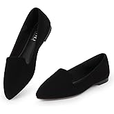 MUSSHOE Flats for Women Pointed Toe: Buttery Soft Suede Comfort Dress Shoes with Arch Support - Lightweight Slip On Ballet Flats for All Day Office Work,Walking & Casual Wear