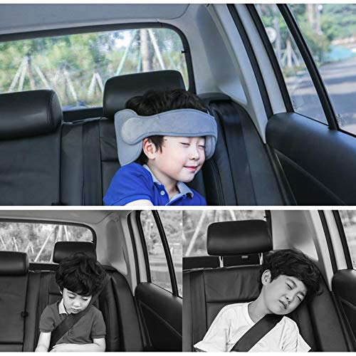 StoHua Baby Car Seat Head Support Band - Child Neck Relief Safe Sleep Positioner Toddler Car Seat Sleep Nap Aid Holder Band, Grey - Thumbnail 5
