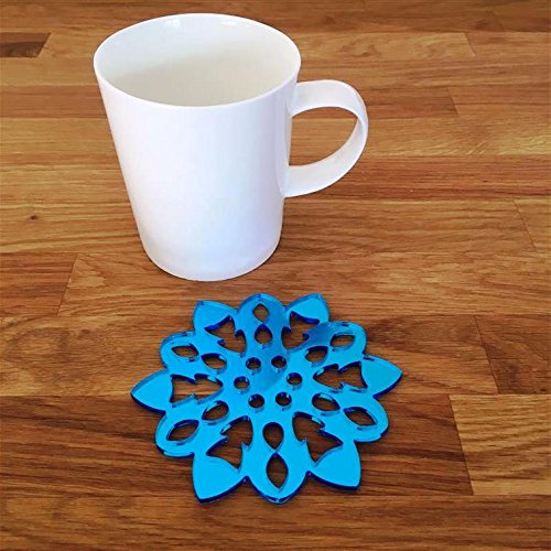 Super Cool Creations Coasters - Snowflake Shaped - Blue Mirror - 8 Set