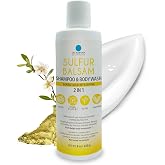 Dr. Robaina Sulfur Shampoo &amp; Body Wash &ndash; Helps Soothe Dandruff, Seborrheic Dermatitis, Folliculitis &amp; Itchy Scalp &ndash; Color-Safe, SLS-Free, Citrus-Mint Scent, 8 fl oz - Made in the USA