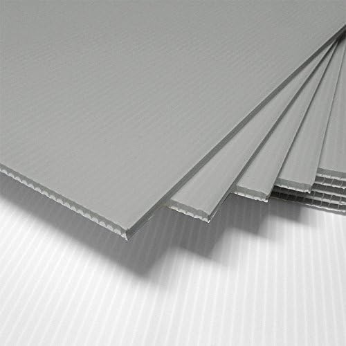 Fantastic Displays 18" x 24" Blank Corrugated Plastic Sheets Coroplast - Silver 25-Sheet Bundle