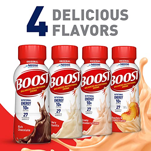 BOOST Original Nutritional Drink, Peaches & Cream, 8 fl oz (Pack of 24