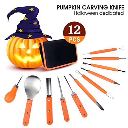 11 Pack Pumpkin Carving Knives Sets Handbag, Professional Pumpkin