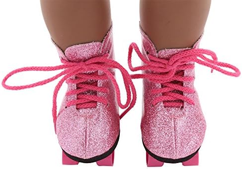 DICPOLIA Toys Doll Clothes for 18 Inch Dolls - Glitter Doll Roller Skates Boots for 18 inch American Girl Dolls Generation