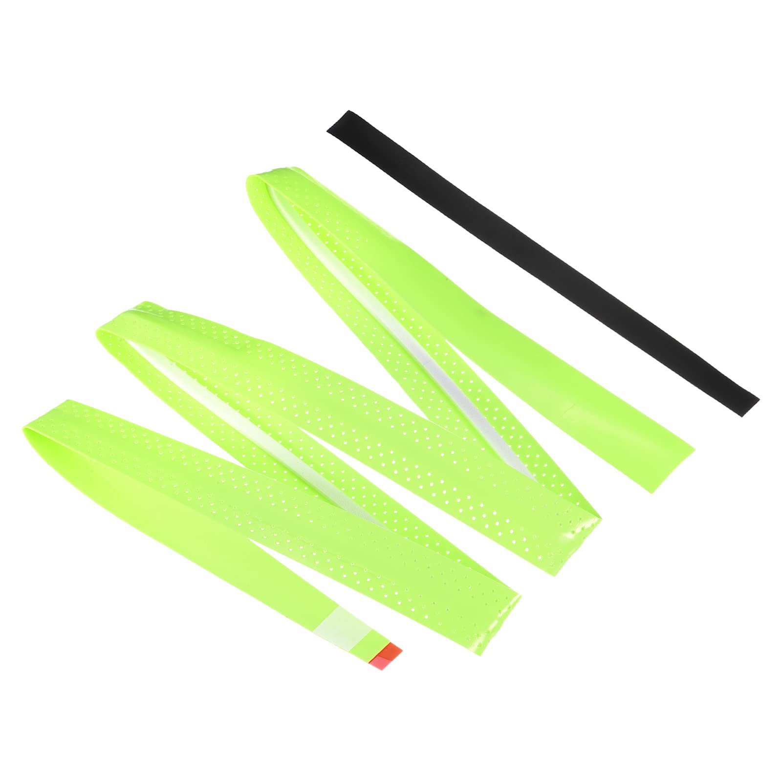 PATIKIL 43.3" Tennis Racket Grip Tape with Damping Ridges, 6 Pack Overgrip Perforated Absorbent Non-Slip for Badminton Fishing Rod, Light Green