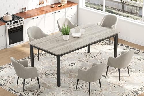 Industrial Dining Table for 6-8, Long Kitchen Table for Kitchen Living Room, Re…