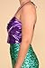 Sidecca Metallic Mermaid Costume Wet Look Halter Cropped Top (X-Large, Bow-Purple)
