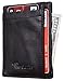 Travelambo RFID Front Pocket Wallet Minimalist Wallet Slim Wallet Genuine Leather(vintage black)