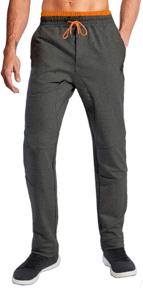 Men's Lightweight Sweatpants Running Workout Gym Joggers Elastic Bottom Pants with Zipper Pockets