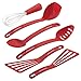 Rachael Ray 46408 Nylon Nonstick Set, Red, 6-Piece, Tools and Gadgets, One Size