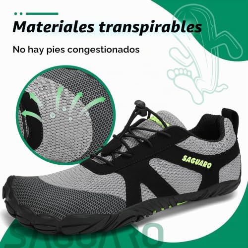 Hombre Mujer Zapatillas Barefoot Minimalistas Calzado de Training Ligeras Cmodas para Caminar Senderismo Ciclismo Trail Running Trekking Playa Agua, Gris Nube, 42 EU