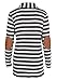 Myobe Women's Elbow Patch Shawl Collar Thick Striped Open Front Cardigan Sweaters Coat Outwear Dark Grey