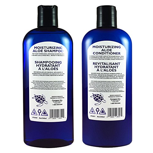 Unscented Shampoo and Conditioner Set, Carapex Moisturizing Aloe Duo