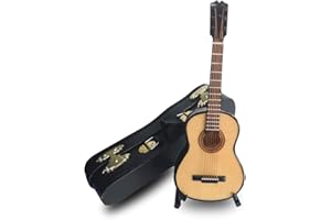 ALANO Classic Guitar Model Mini Guitar Model Mini Musical Ornament with Leather case (G-16-S)