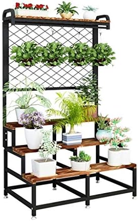 フラワースタンド 花木製4ティアハンギング工場表示ディスプレイは 屋内 屋外のために無料立ちストレージシェルフラダーシェルフをスタンド 屋内と屋外の植木鉢ラック Color Black Size 100cm 64cm 160cm Konferencja Agropronatura Pl