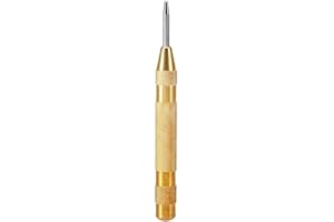 Automatic Center Punch 5-Inch High Speed Steel Self Centering Punch with Nonslip Brass Handle for for Metal or Wood