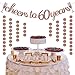 Glittery Rose Gold Cheers to 60 Years Banner for 60th Birthday Wedding Anniversary Party Decorations Supplies | Extra Rose Gold Glittery Circle Dots Garland