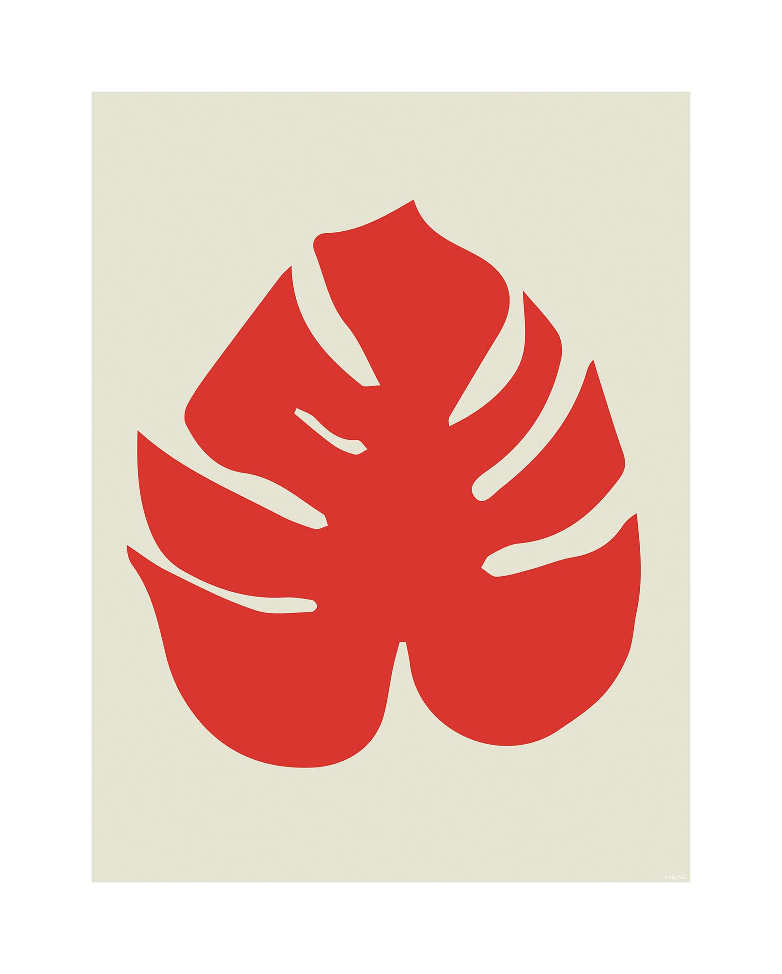 Komar Wall Picture - Winter Tropics Black Panther Monstera - Size: 40 x 50 cm - Poster Art Print Decoration Living Room Bedroom Marvel