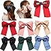 6 Pcs Large Big Huge Soft Silky Hair Bow Clip Lolita Party Oversize Handmade Girl French Barrette Style Hair Clips (Barrettes)