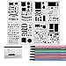 Bullet Journal Stencil Set 8 Pieces Plastic Planner Stencil Template 4x7 Inch for Journaling Notebook Scrapbook Christmas Gift Card and Art Projects with Fineliner Color Pen Set, Sirensky Brand