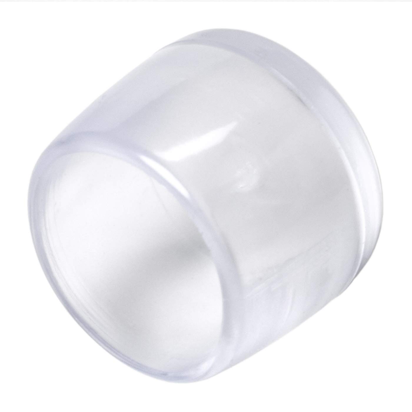 Adsamm® / 32 x Leg tips | Ø 0,63'' (Ø 16 mm) | transparent | round | Premium quality outer caps for tubular steel chairs by Adsamm®