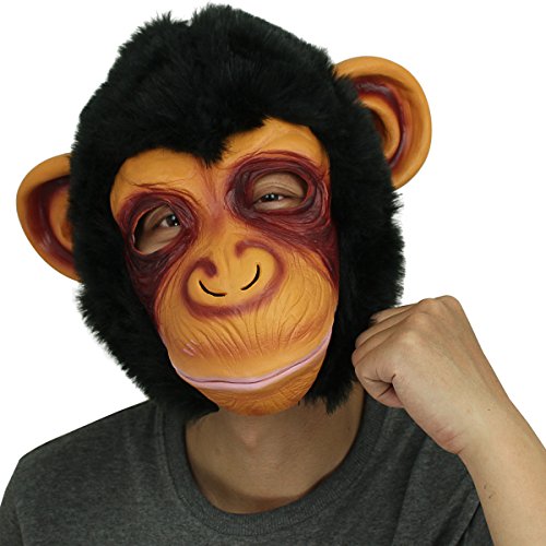 Novelty Latex Rubber Creepy Chimp Monkey Gorilla Head Mask Halloween Party Costume Decorations Black - //coolthings.us