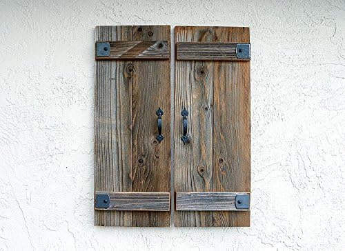 Rustic Industrial Shutters (Set of 2). 30x11in