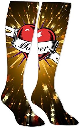 BdzWe Mother Day Man Long Stocking Knee High Compression Sock Football Dress Hose