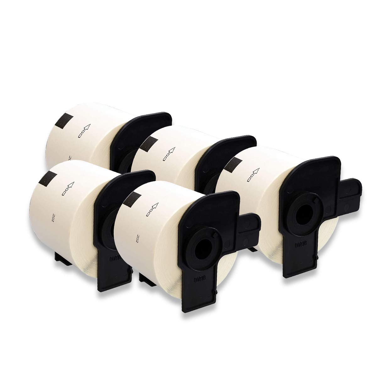 DOREE 5× White DK-11202 DK11202 Compatible Brother DK-11202 DK11202 Address Label Rolls - 62mm×100mm for Brother P-Touch QL-500 QL-550 QL-570 QL-700 QL-800（300 Labels per Roll）