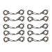 Amarine-made Pack of 10 Casted Stainless Steel Bimini Boat Top PAD Eye, Eye Straps, Tie Down, Kayak Deck Loops, Tie Down Anchor Point, footman's Loop for Kayak Canoe Rigging
