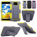 Cellularvilla Kickstand Case For BLU Studio 5.5 D610a 3pc 3rd Gen Hard Soft Hybrid Kickstand Case with Holster Belt Clip Case Cover