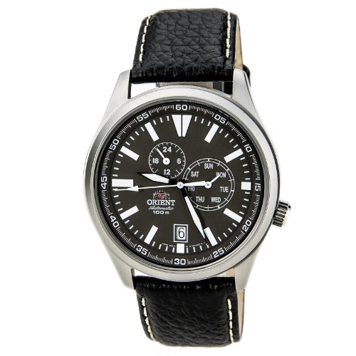 Orient ET0N002K Men's Defender Automatic Brown Dial Black Leather Strap Watch